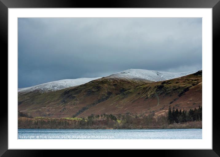 The Helvellyn Ridge above Thirlmere Lake District Framed Mounted Print by Nick Jenkins