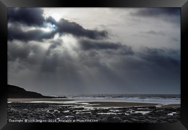 Dunraven Bay Cold Winter Day Framed Print by Nick Jenkins