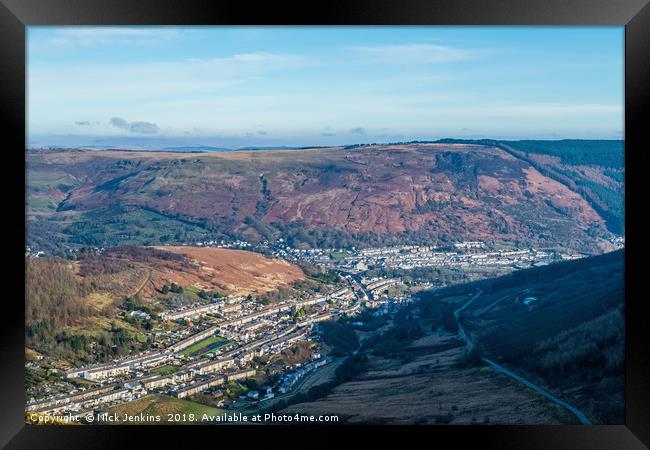 Looking Down on the Rhondda Framed Print by Nick Jenkins