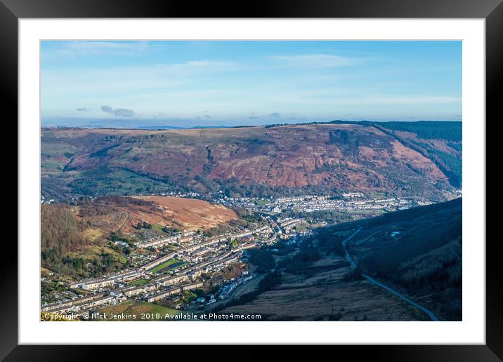 Looking Down on the Rhondda Framed Mounted Print by Nick Jenkins