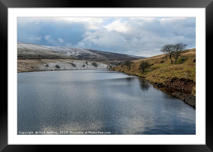 The Grwyne Fawr Reservoir in the Brecon Beacons  Framed Mounted Print by Nick Jenkins