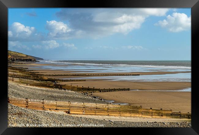 The Beach at Amroth South Pembrokeshire  Framed Print by Nick Jenkins