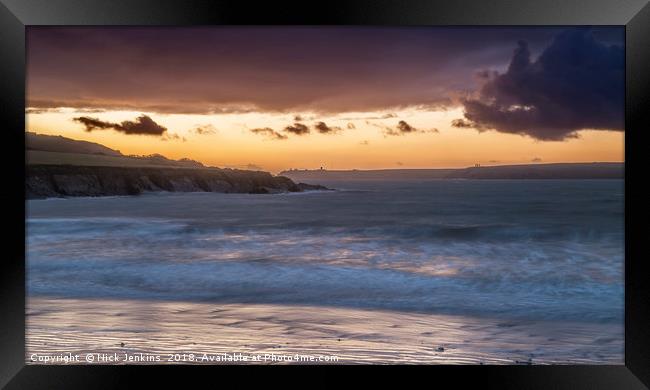 West Angle Bay on a Winter Evening Pembrokeshire Framed Print by Nick Jenkins