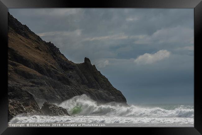 Pobbles Bay on the Gower Peninsula South Wales Framed Print by Nick Jenkins