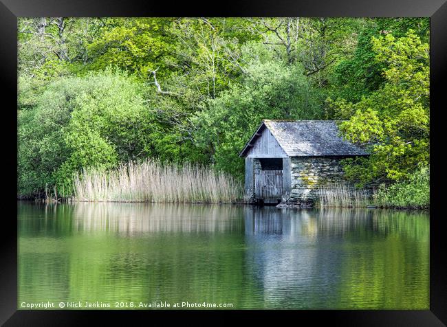The Boathouse Rydal Water Lake District Framed Print by Nick Jenkins