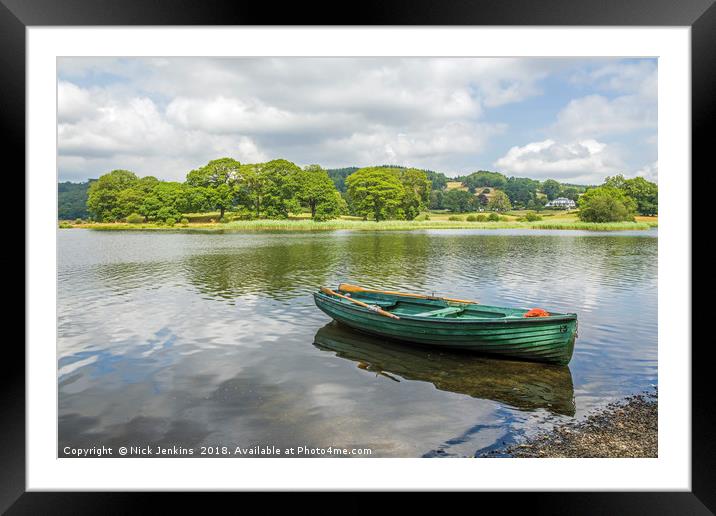 Esthwaite Water and Boat Lake District Cumbria Framed Mounted Print by Nick Jenkins