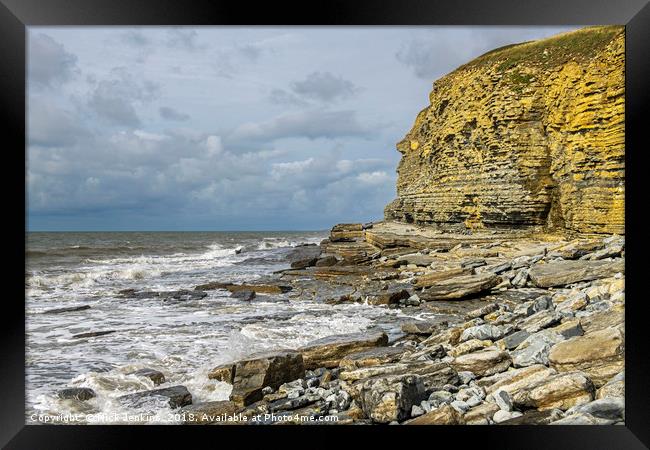 Cliffs at Dunraven Bay Southerndown Framed Print by Nick Jenkins