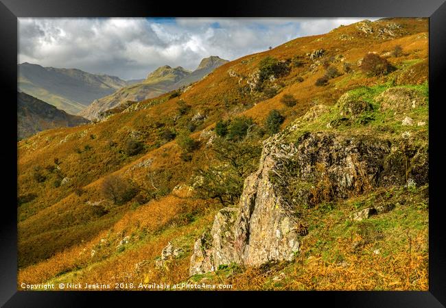 The Great Langdale Valley Lake District  Framed Print by Nick Jenkins