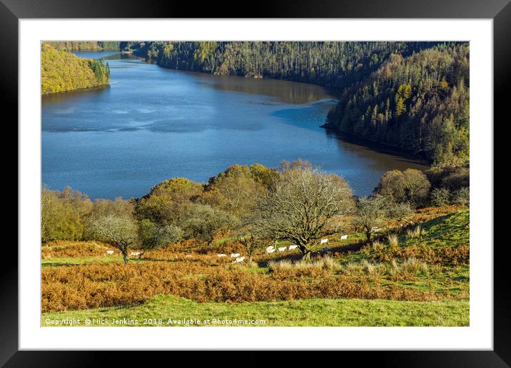 Part of Llyn Brianne Reservoir in Mid Wales Framed Mounted Print by Nick Jenkins