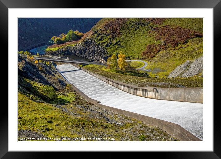 Llyn Brianne Reservoir Outflow Mid Wales Framed Mounted Print by Nick Jenkins