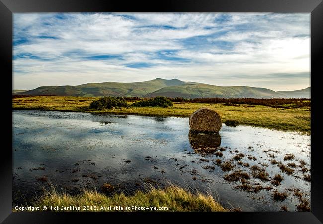 Pen y Fan and Corn Du from Mynydd Illtyd Common  Framed Print by Nick Jenkins