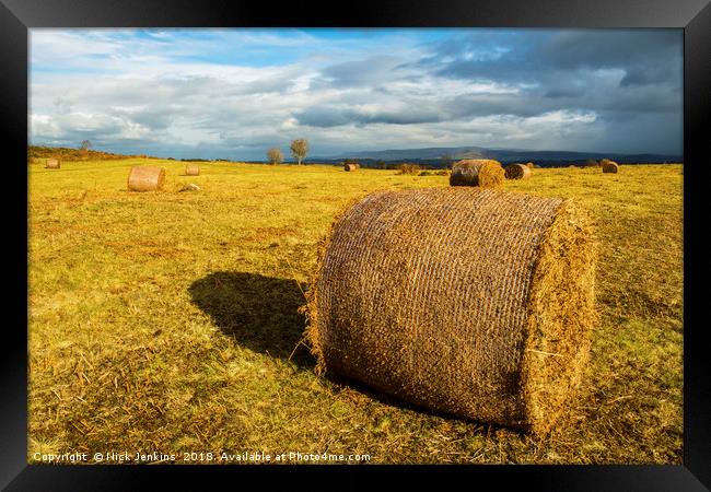 Bracken Bales in the Brecon Beacons Framed Print by Nick Jenkins