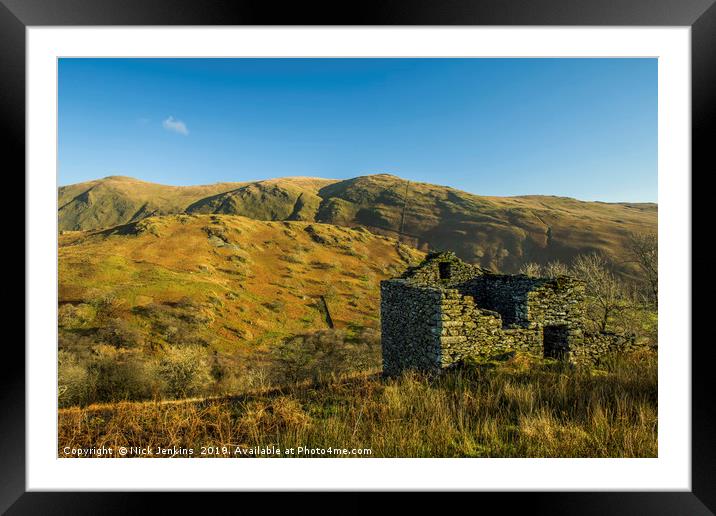 Abandoned Barn UpperTroutbeck Valley Lake District Framed Mounted Print by Nick Jenkins