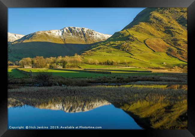 Brotherswater reflections Lake District Cumbria Framed Print by Nick Jenkins