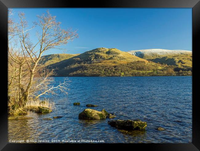 View across Ullswater Lake District Cumbria  Framed Print by Nick Jenkins