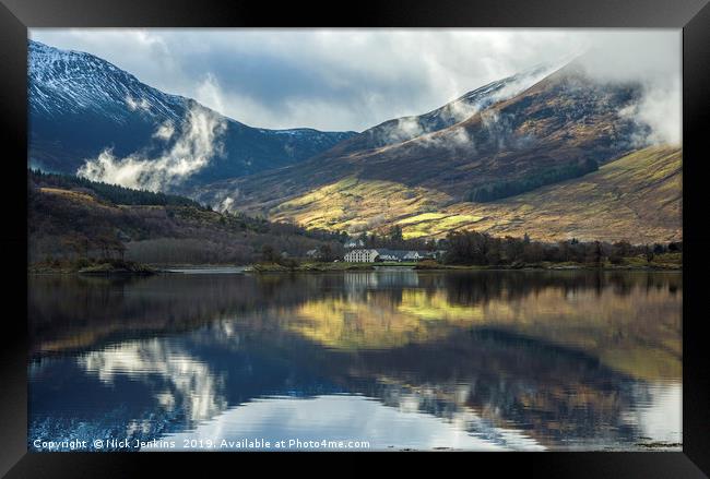 Reflections Loch Leven opposite Glencoe Scotland Framed Print by Nick Jenkins