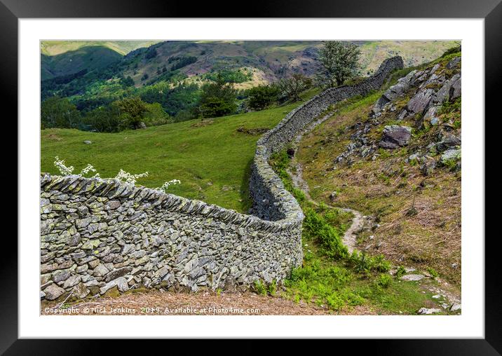 The Winding Drystone Wall Lake District Framed Mounted Print by Nick Jenkins