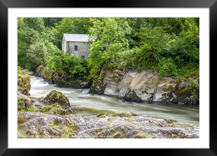 Cenarth Falls and Coracle Museum River Teifi Framed Mounted Print by Nick Jenkins