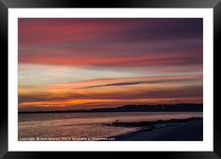 Sunset at Ogmore by Sea South Wales Framed Mounted Print by Nick Jenkins