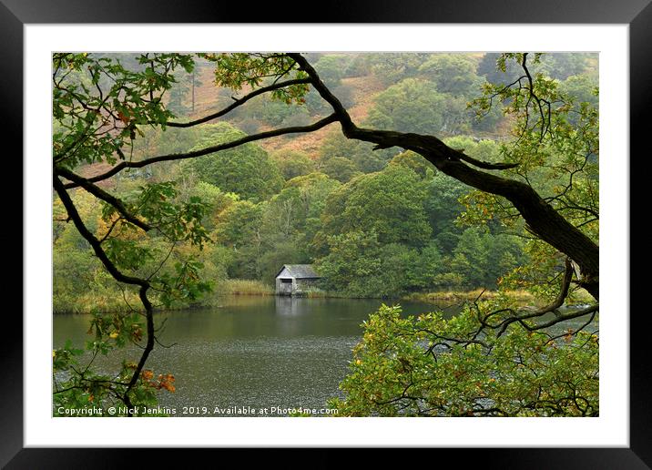 The Boathouse on Rydal Water Lake District Framed Mounted Print by Nick Jenkins