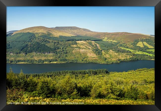 Across Talybont Valley to Waun Rydd Brecon Beacons Framed Print by Nick Jenkins