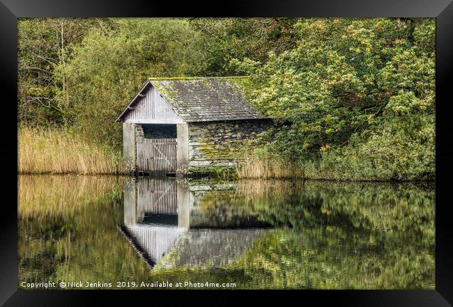 Boat House at Rydal Water Rothay Valley Lakeland Framed Print by Nick Jenkins