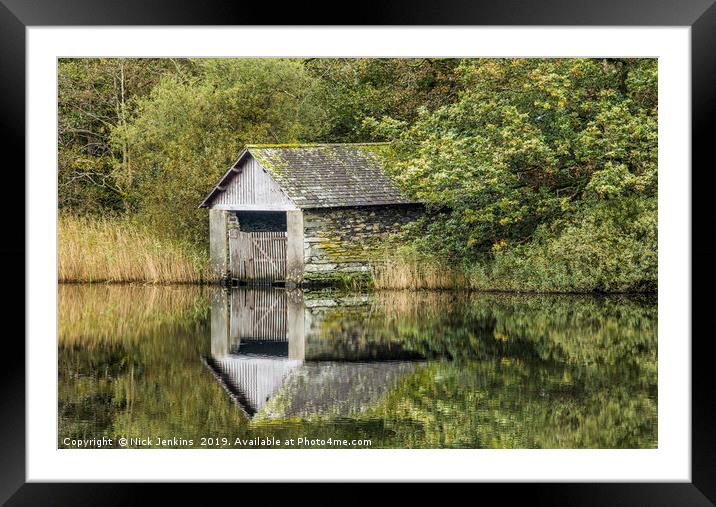 Boat House at Rydal Water Rothay Valley Lakeland Framed Mounted Print by Nick Jenkins
