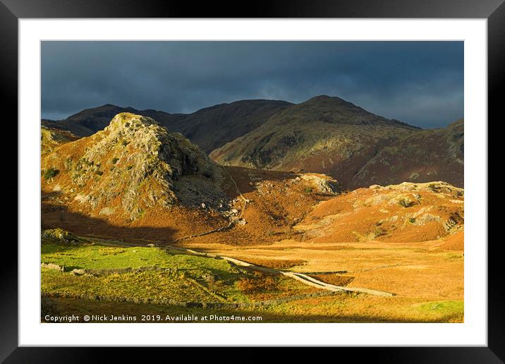 Coniston Fells Autumn Lake District National Park Framed Mounted Print by Nick Jenkins