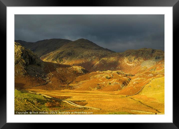 Coniston Fells Autumn Lake District National Park Framed Mounted Print by Nick Jenkins