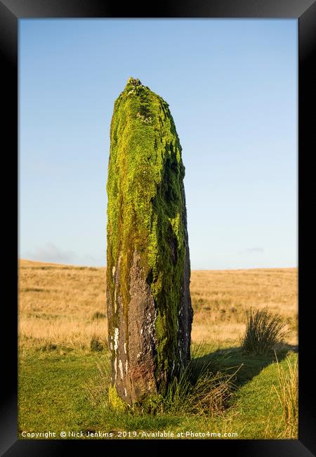 Maen Llia Standing Stone Brecon Beacons Framed Print by Nick Jenkins