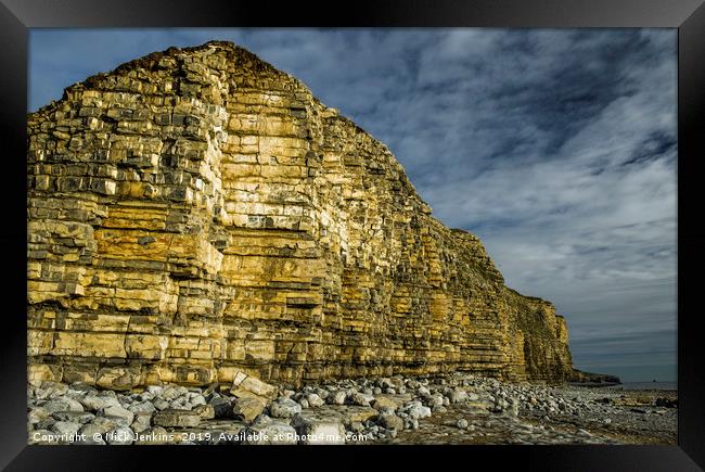 Cliffs at Llantwit Major Beach Glamorgan Coast Framed Print by Nick Jenkins