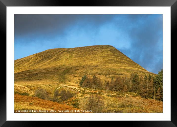 Torpantau Ridge in the Central Brecon Beacons Framed Mounted Print by Nick Jenkins