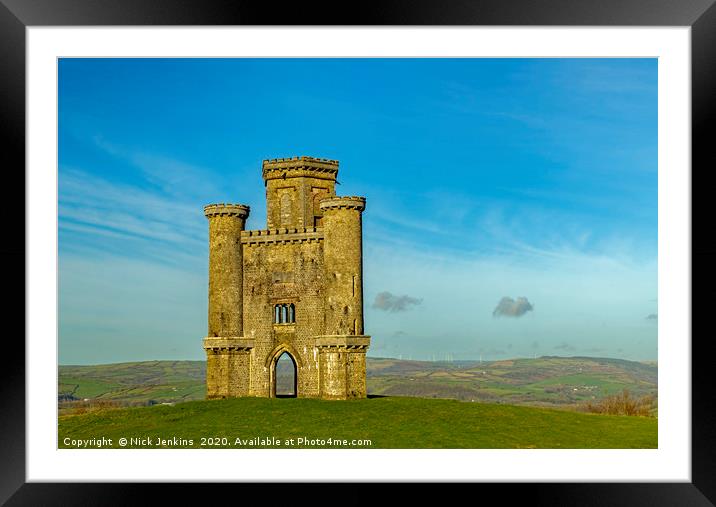 Paxtons Tower above the Tywi Valley Carmarthenshir Framed Mounted Print by Nick Jenkins
