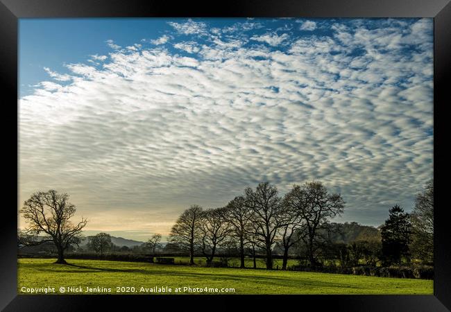 Clouds and Trees Llandeilo Carmarthenshire Framed Print by Nick Jenkins