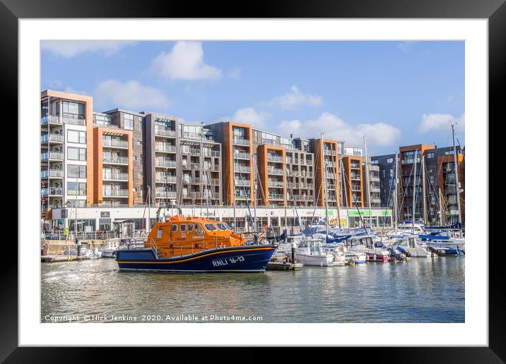 Portishead Marina and Lifeboat West Country Framed Mounted Print by Nick Jenkins