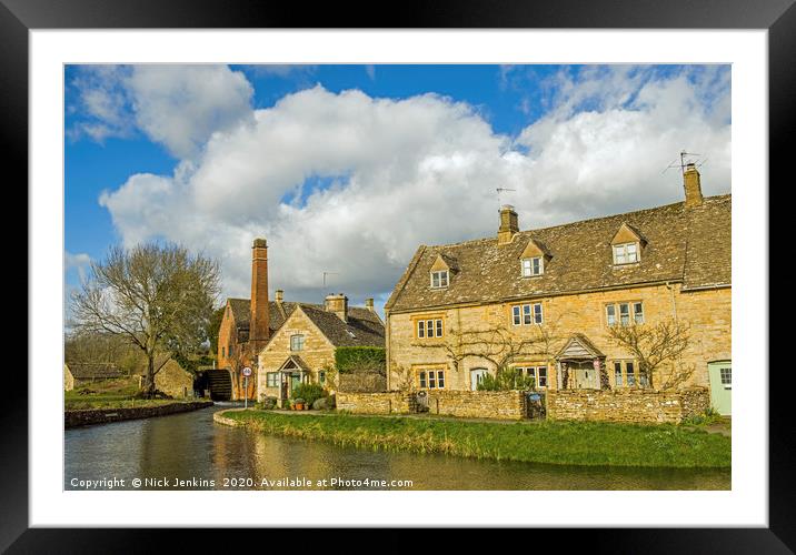 The Old Mill and Cottages Lower Slaughter Framed Mounted Print by Nick Jenkins