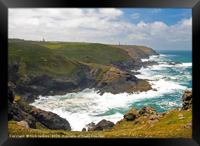 Levant Peninsula on the Cornwall north coast  Framed Print by Nick Jenkins