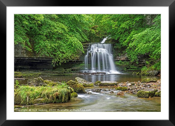 Waterfalls West Burton Yorkshire Dales Framed Mounted Print by Nick Jenkins