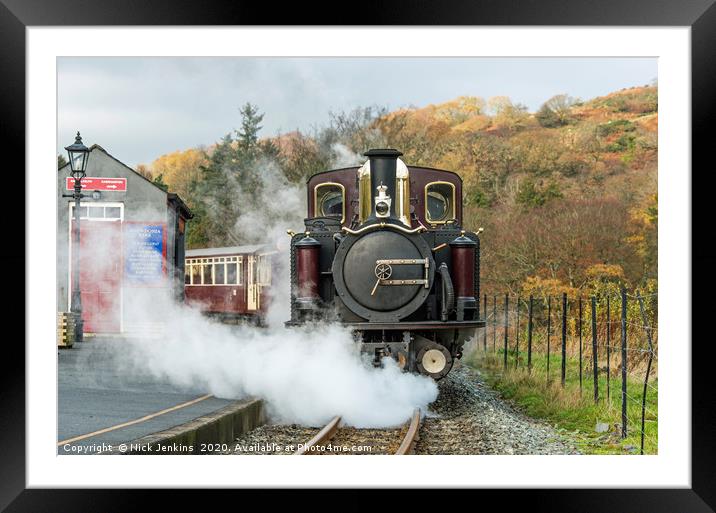 Steam Engine at Beddgelert Railway Station Framed Mounted Print by Nick Jenkins