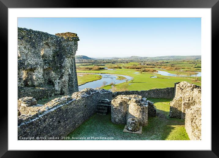 The Tywi Valley Dryslwyn Castle Carmarthenshire Framed Mounted Print by Nick Jenkins