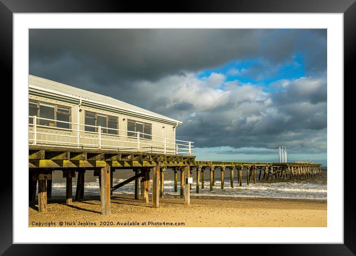 Wooden Pier on Lowestoft Beach Suffolk Framed Mounted Print by Nick Jenkins