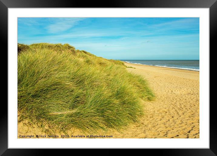 Winterton Beach and Sand Dunes Norfolk Coast Framed Mounted Print by Nick Jenkins