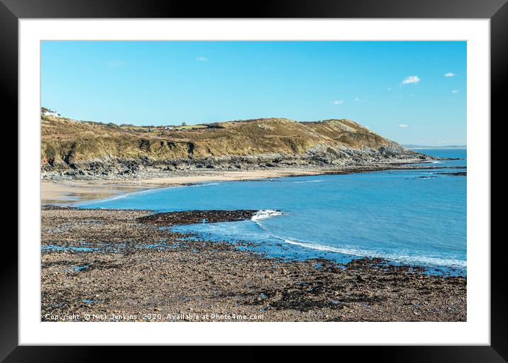 Langland Bay Gower Peninsula south Wales Framed Mounted Print by Nick Jenkins