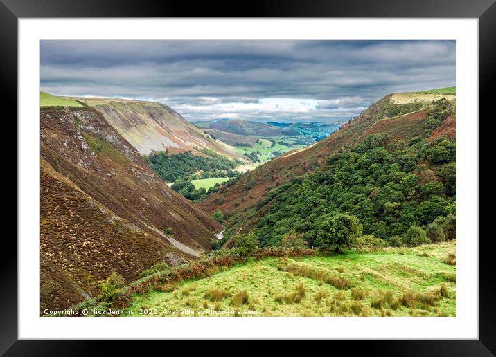 Dylife Gorge near Dylife in Powys Mid Wales Framed Mounted Print by Nick Jenkins