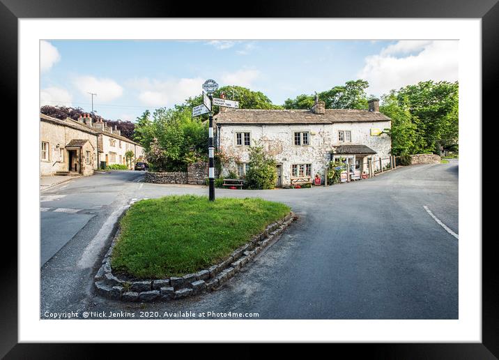 Malham Village Centre Yorkshire Dales National Par Framed Mounted Print by Nick Jenkins