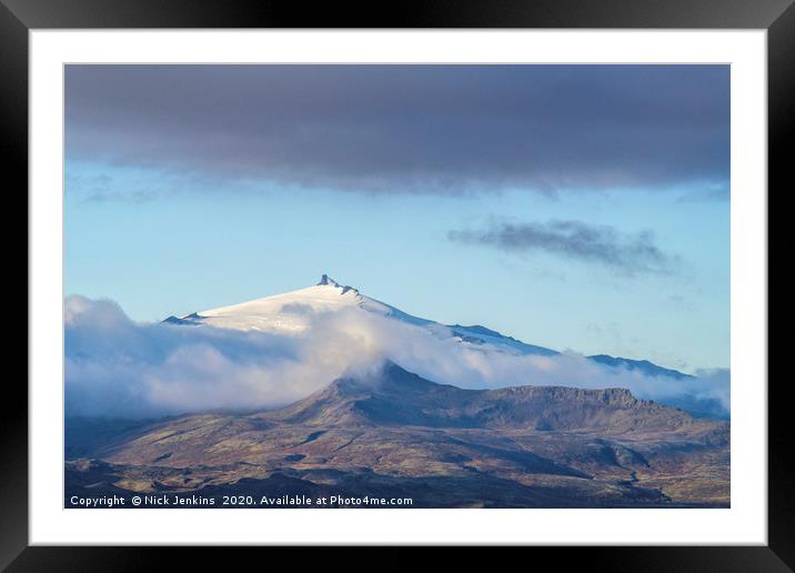 Snaefell Mountain on Snæfellsnes Peninsula Iceland Framed Mounted Print by Nick Jenkins