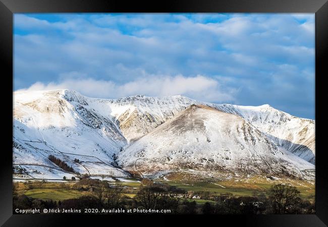 Blencathra in the Winter Lake District Cumbria Framed Print by Nick Jenkins