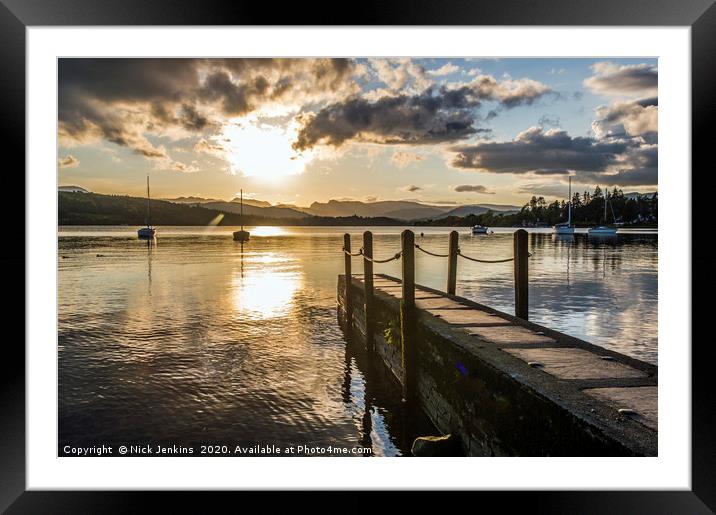 Evening at Lake Windermere in the Lake District  Framed Mounted Print by Nick Jenkins
