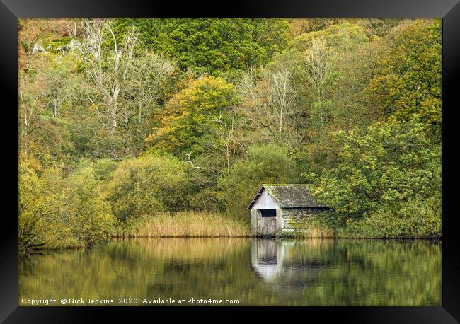 Boathouse Rydal Water Lake District National Park Framed Print by Nick Jenkins