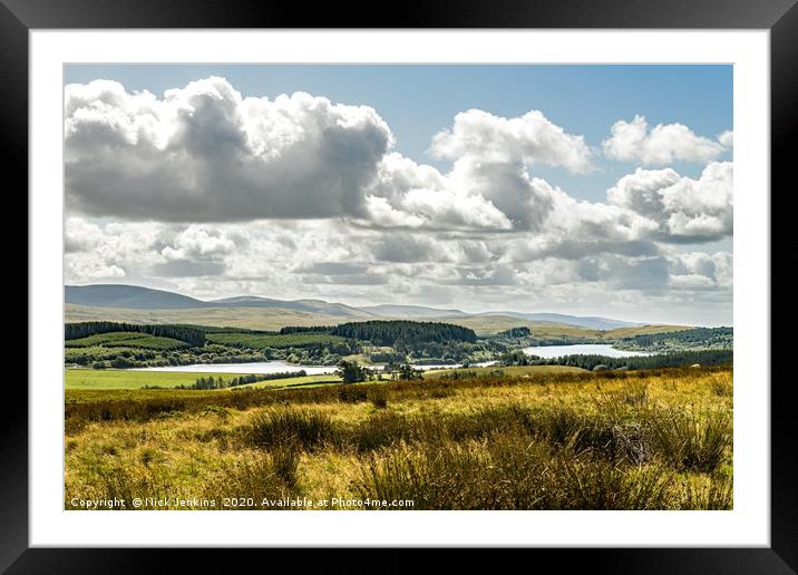 Usk Reservoir in the Western Brecon Beacons  Framed Mounted Print by Nick Jenkins